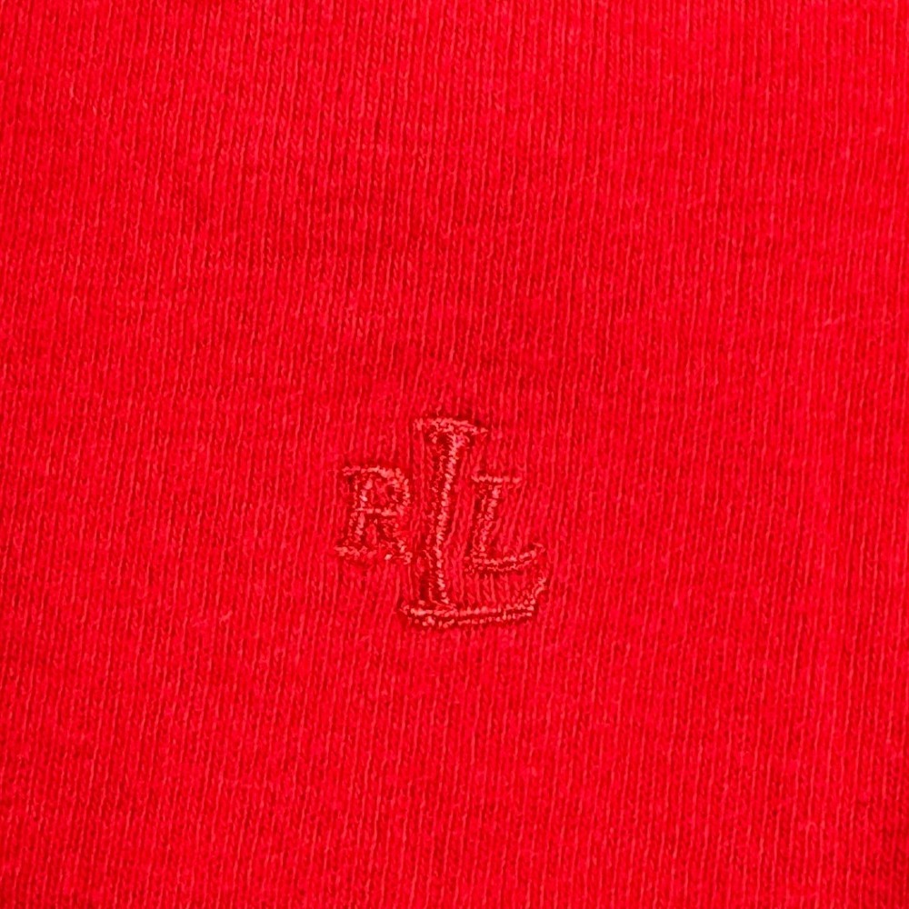 Lauren Ralph Lauren Red Navy Blue Contrast Polo Shirt XL Gold Crest Buttons - Picture 3 of 7